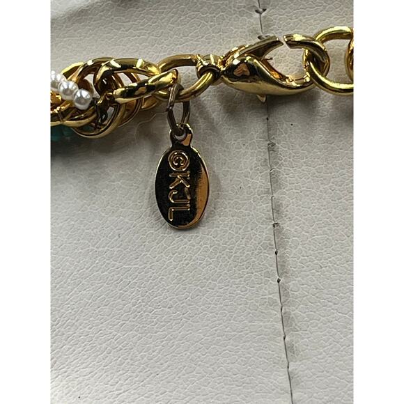 Kenneth Jay Lane KJL 1972 Rope Twisted 28” Vintage Blue White Gold Necklace - Picture 6 of 12